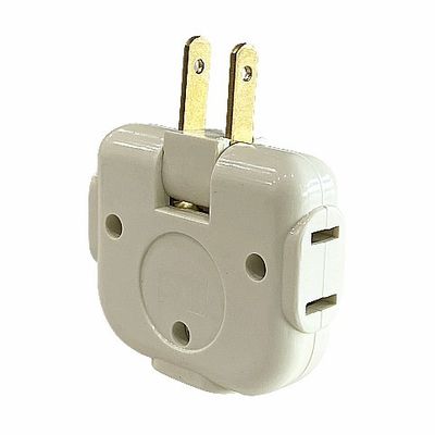 15 Amp Plug 2pin Travel  180° Swing Electric Plug Adapter