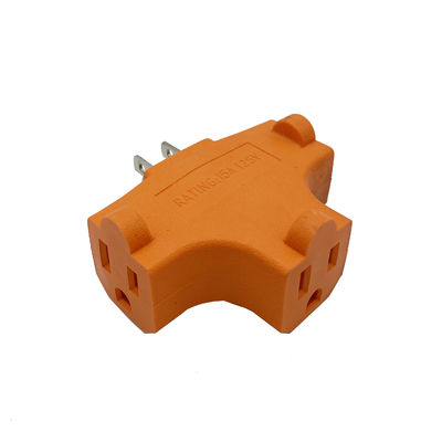 Residential PVC 50V 15A Orange 2 Pin Plug Adapter Converter